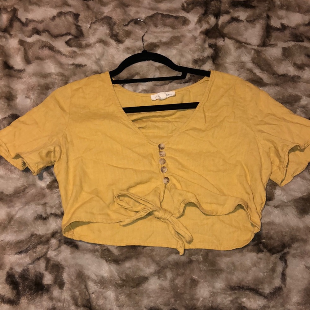 PACSUN yellow crop top